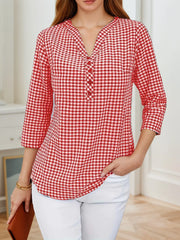 Orange Striped Printed Long-sleeved Shirt for Women, Fashionable