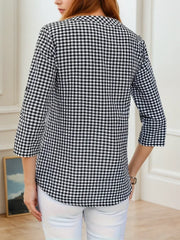 Plus Size Spring Autumn Women Fine Plaid Fashion Long Sleeve