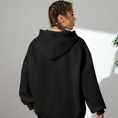 Funny Heart Pattern Printed Kangaroo Pocket Hoodies 90s Casual
