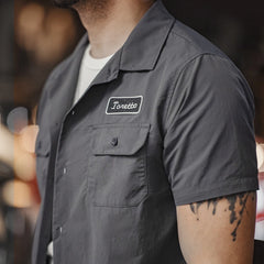 Spring Casual Turn-down Collar Shirts Men Vintage Long Sleeve