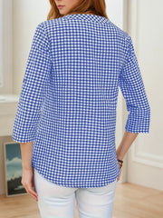 Plus Size Spring Autumn Women Fine Plaid Fashion Long Sleeve