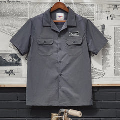 Spring Casual Turn-down Collar Shirts Men Vintage Long Sleeve